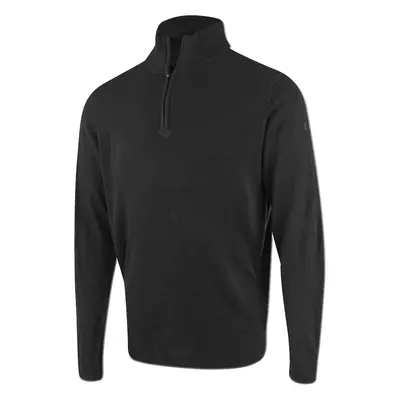 ISLAND GREEN FINE KNIT SUPERSOFT 1/4 ZIP JUMPER - BLACK - M