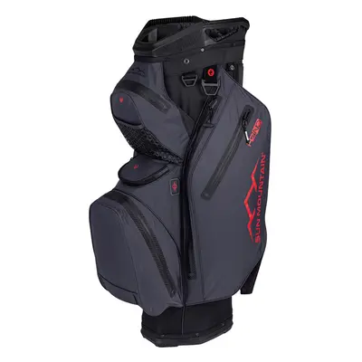 SUN MOUNTAIN 2025 H2NO STAFF WATERPROOF GOLF CART BAG - BLACK / STEEL / RED