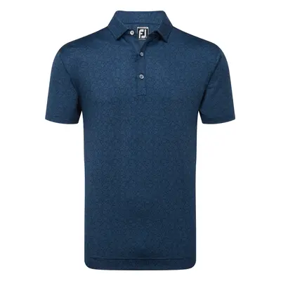 FOOTJOY 2025 PAINTED FLORAL LISLE GOLF POLO SHIRT 81617 - NAVY - M