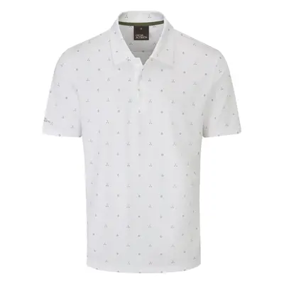 OSCAR JACOBSON 2025 BURROWS GOLF POLO SHIRT - WHITE - M