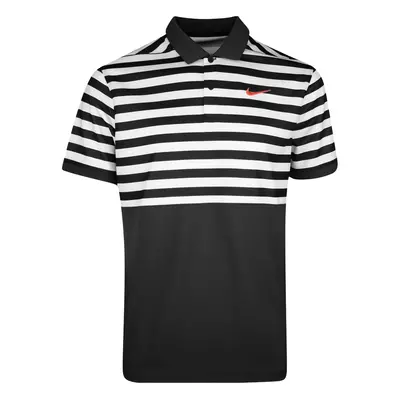 NIKE 2025 DRI-FIT VICTORY+ BLOCKED POLO SHIRT - BLACK / TEAM ORANGE - M