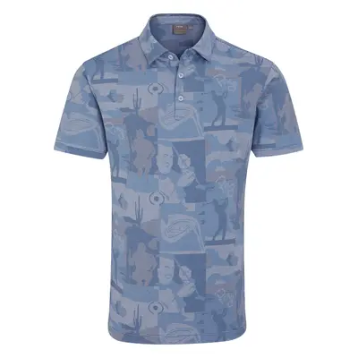 PING 2025 LEGACY GOLF POLO SHIRT - CORNFLOWER BLUE MULTI - M