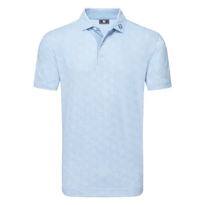 FOOTJOY 2025 SPECKLE PRINT PIQUE GOLF POLO SHIRT 34022 - BLUE JAY / WHITE - M