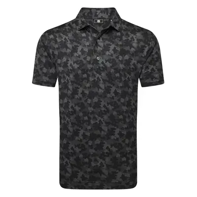 FOOTJOY 2025 POP CAMO LISLE GOLF POLO SHIRT 34063 - BLACK - M