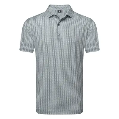 FOOTJOY 2025 HOUNDSTOOTH GEO LISLE GOLF POLO SHIRT 34006 - GREY - M