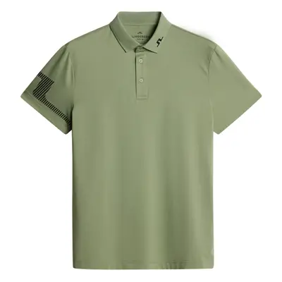 J.LINDEBERG 2025 HEATH STRIKE GOLF POLO - OIL GREEN - M