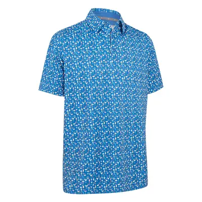 CALLAWAY 2025 COCKTAIL PRINT GOLF POLO SHIRT - GALAXY BLUE - M