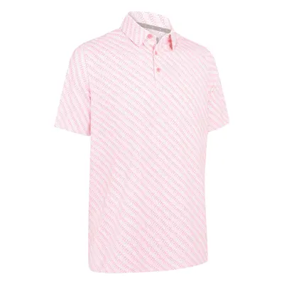 CALLAWAY 2025 TWILL PRINT GOLF POLO SHIRT - STRAWBERRY PINK - M