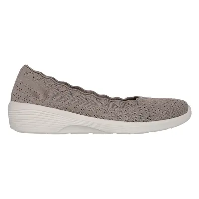 Skechers Women's Arya - Disco Flats in Dark Taupe, Size | Textile, Vegan, Machine Washable