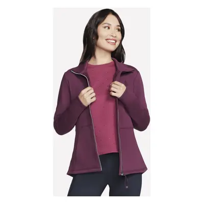 Skechers Women's GO SNUGGLE Jacket in Burgundy/Pink, Size | Polyester/Cotton/Spandex