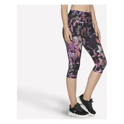 Skechers Women's The GOFLEX Ultraviolet Capri in Black/Purple, Size Small | Nylon/Spandex