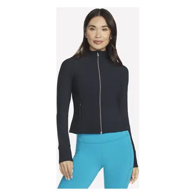 Skechers Women's GO FLEX Rib Jacket in Black, Size Large | Nylon/Spandex