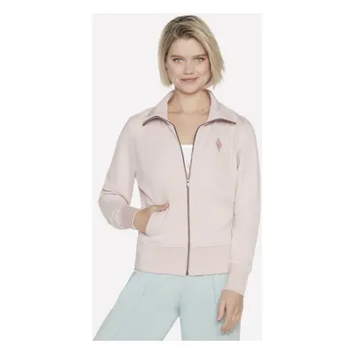 Skechers Women's The Hoodless Hoodie Diamond Jacket in Light Pink, Size | Cotton/Polyester