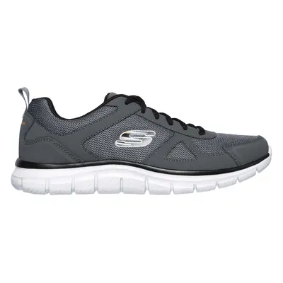 Skechers Men's Track Sneaker in Charcoal/Black, Size | Leather/Textile/Synthetic