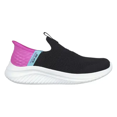 Skechers Girls Slip-Ins: Ultra Flex 3.0 - Fresh Time Sneaker in Black/Pink, Size | Textile, Mach