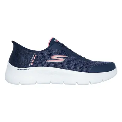 Skechers Women's Slip-ins: GO WALK Flex - Kaylee Sneaker in Navy Blue/Pink, Size | Textile/Synth