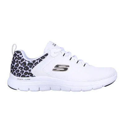 Skechers Women's Flex Advantage 4.0 - Wild Ballad Sneaker in White/Leopard, Size | Textile, Vega