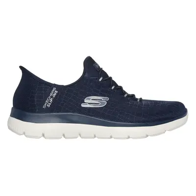 Skechers Women's Slip-ins: Summits - Classy Night Sneaker in Navy Blue/Silver, Size | Textile/Sy