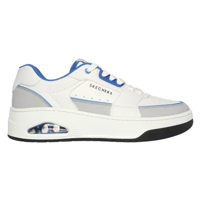 Skechers Men's Uno Court - Low-Post Sneaker in White/Blue, Size | Leather/Synthetic/Textile