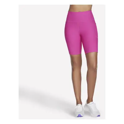 Skechers Women's GO FLEX Rib High-Waisted Inch Bike Short in Pink, Size | Nylon/Spandex