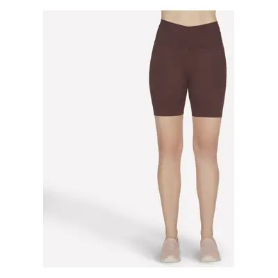 Skechers Women's GO SCULPT Inch Bike Short in Burgundy/Brown, Size | Polyester/Spandex