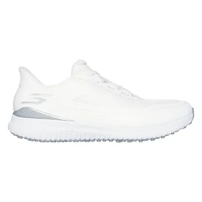 Skechers Women's Slip-ins: GO GOLF Flight Golf Shoes in White/Silver, Size | Textile/Synthetic