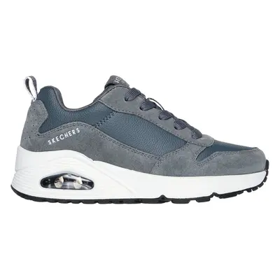 Skechers Boy's Uno - Stacre Sneaker in Charcoal, Size | Leather/Synthetic