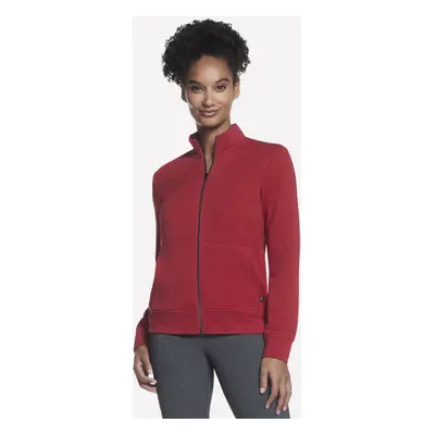 Skechers Women's The Hoodless Hoodie GO WALK Everywhere Jacket in Red, Size Small | Polyester