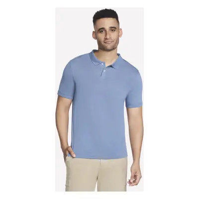 Skechers Men's GO DRI Pima Signature Polo T-Shirt in Denim, Size Large | Cotton