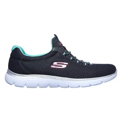 Skechers Women's Summits Sneaker in Charcoal/Green, Size | Textile/Synthetic, Vegan, Machine Was