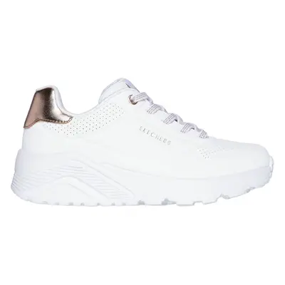 Skechers Girls Uno Lite Sneaker in White, Size | Synthetic, Machine Washable