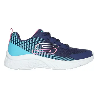 Skechers Girls Microspec Plus - Summer Sprint Sneaker in Navy Blue/Blue, Size | Textile/Syntheti