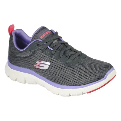 Skechers Women's Flex Appeal 4.0 - Brilliant View Sneaker in Charcoal/Purple, Size | Textile/Syn