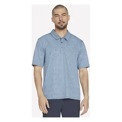 Skechers Men's Off Duty Linear Polo T-Shirt in Navy Blue, Size | Organic Cotton/Polyester