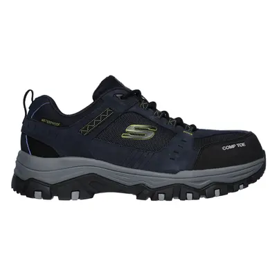 Skechers Men's Work: Greetah Comp Toe Sneaker in Navy Blue/Black, Size | Leather/Textile/Synthet