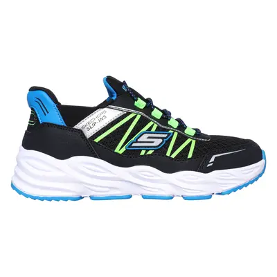 Skechers Boy's Slip-ins - Turbo Tread Sneaker in Black/Lime, Size | Synthetic/Textile, Machine W