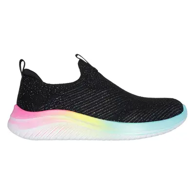 Skechers Girls Ultra Flex 3.0 - Shimmer Stroll Sneaker in Black, Size | Textile, Machine Washabl