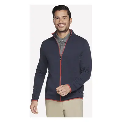 Skechers Men's The Hoodless Hoodie Ottoman Jacket in Charcoal/Navy Blue, Size Small | Polyester