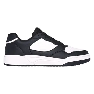 Skechers Men's Koopa Court - Volley Low Varsity Sneaker in Black/White, Size | Synthetic/Leather