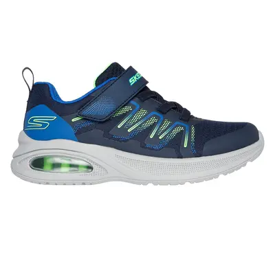 Skechers Boy's Microscope Max Advance - Speker Sneaker in Navy Blue/Lime, Size | Textile/Synthet