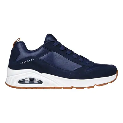 Skechers Men's Uno - Stacre Sneaker in Navy Blue, Size | Leather/Synthetic/Textile