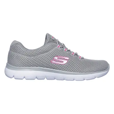 Skechers Women's Summits Sneaker in Gray/Hot Pink, Size | Textile/Synthetic, Machine Washable