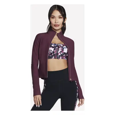 Skechers Women's GO FLEX Rib Jacket in Burgundy/Pink, Size | Nylon/Spandex