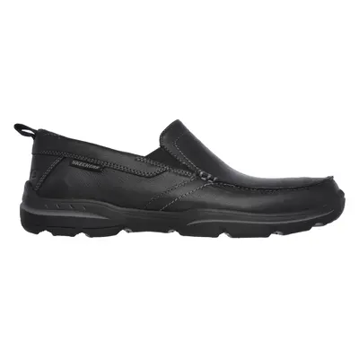 Skechers Men's Relaxed Fit: Harper - Forde Shoes in Black, Size | Leather/Synthetic/Textile