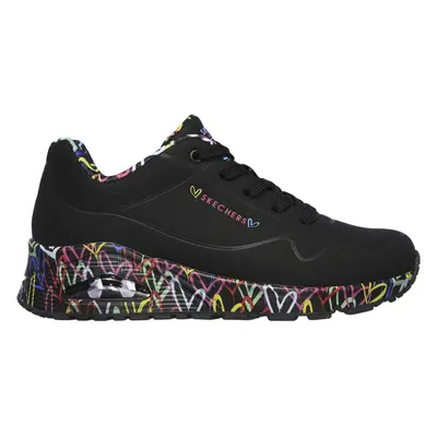 Skechers Women's x JGoldcrown: Uno - Loving Love Sneaker in Black, Size | Synthetic/Textile