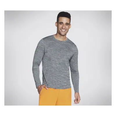 Skechers Men's On The Road Long Sleeve Top in Light Gray, Size | Polyester, Vegan