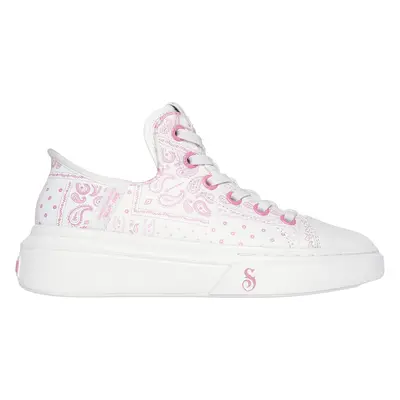 Skechers Women's Premium Leather Slip-ins Snoop One - Double G Sneaker in White/Pink, Size | Lea