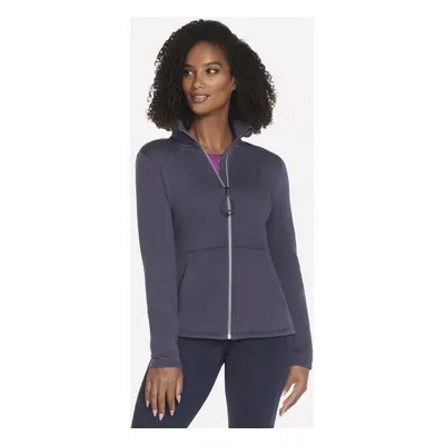 Skechers Women's GO SNUGGLE Jacket in Purple/Charcoal, Size Medium | Polyester/Cotton/Spandex