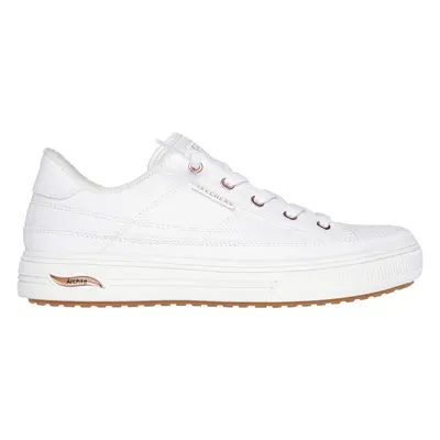 Skechers Women's Arch Fit Arcade - Meet Ya There Sneaker in White, Size Wide | Textile, Vegan, M