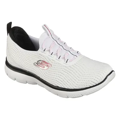 Skechers Women's Summits - Next Wave Sneaker in White/Black, Size | Textile/Synthetic, Vegan, Ma